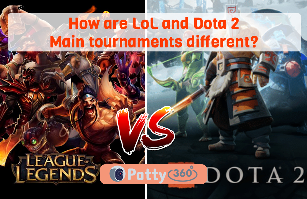 How are LoL and Dota 2 main tournaments different?